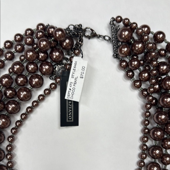 Elegant Brown Layered Beaded Necklace NWT - Picture 2 of 4